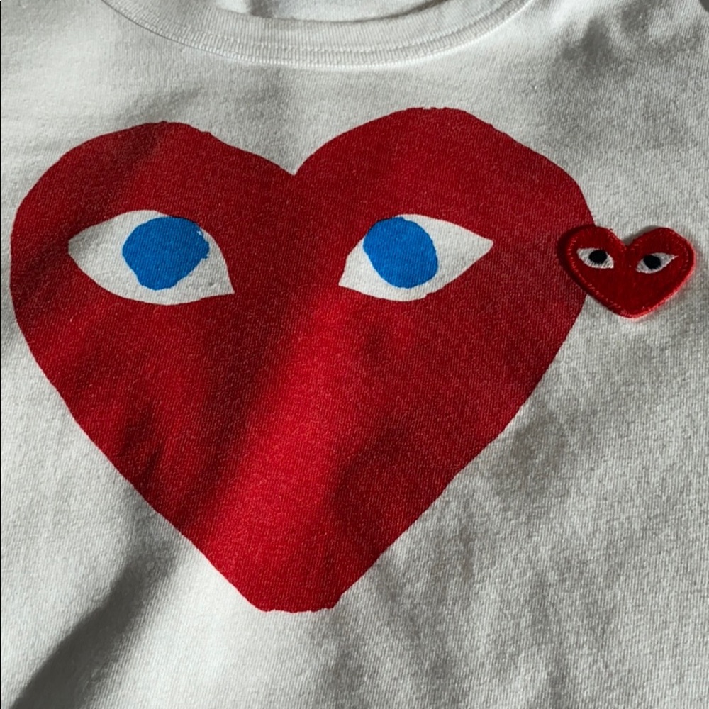 Commes des Garcon PLAY Double Heart Tee - Picture 3 of 4